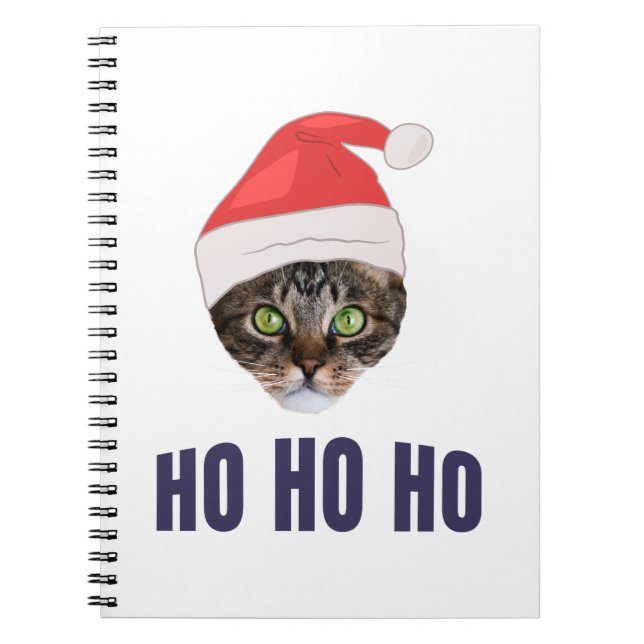 Carnet Père Noël Chat avec Santa hat, Ho Ho ho Squa d'inv (Devant)