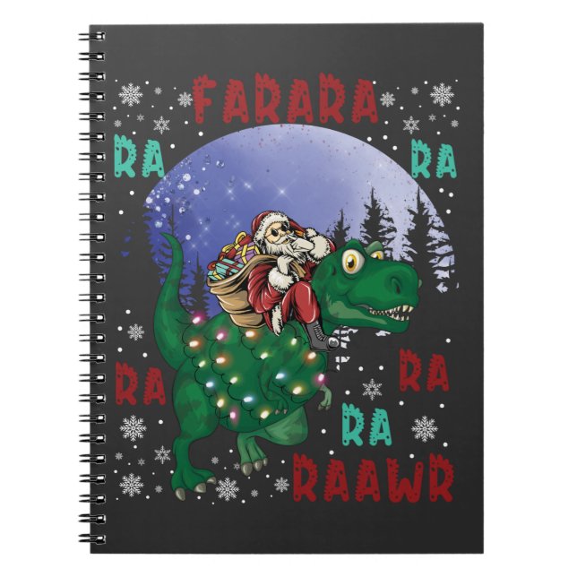 Carnet Père Noël de Noël dinosaure (Devant)