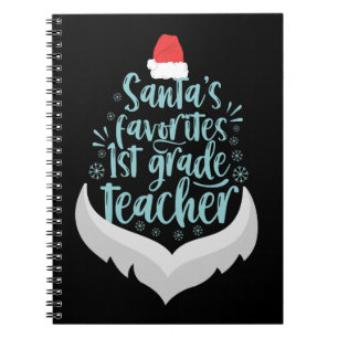 Carnet Père Noël Favori Enseignant de 1ère année Funny No