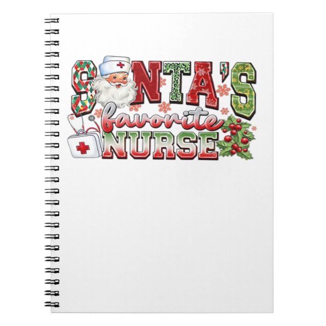 Carnet Père Noël Infirmière Favorite, Joyeuse Infirmière, (Devant)