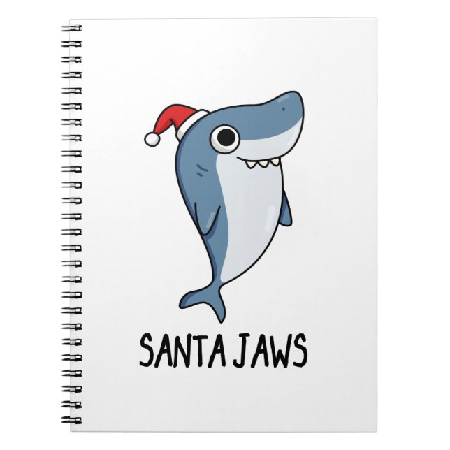Carnet Père Noël Jaws Funny Shark Christmas Pun (Devant)