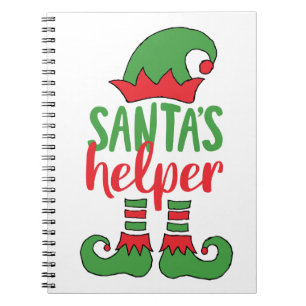 Carnet Père Noël's Helper Cute Cartoon Elf Dessin Cute El