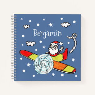 Carnet Père personnalisé Noël Père Noël Père Noël Avion