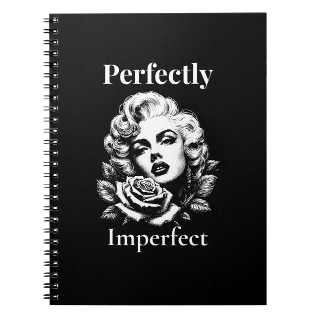 Carnet Perfectly Imperfect – Marilyn Noir (Devant)
