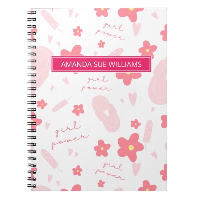 Carnet Period / Menstrual Cycle - Your Name /Monogram  No (Devant)