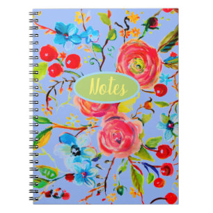 Carnet Périwinkle rose et cerise en fleur