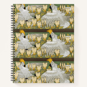 Carnet Perroquet Cacatoès Vert Sauge Vintage Art Magnolia