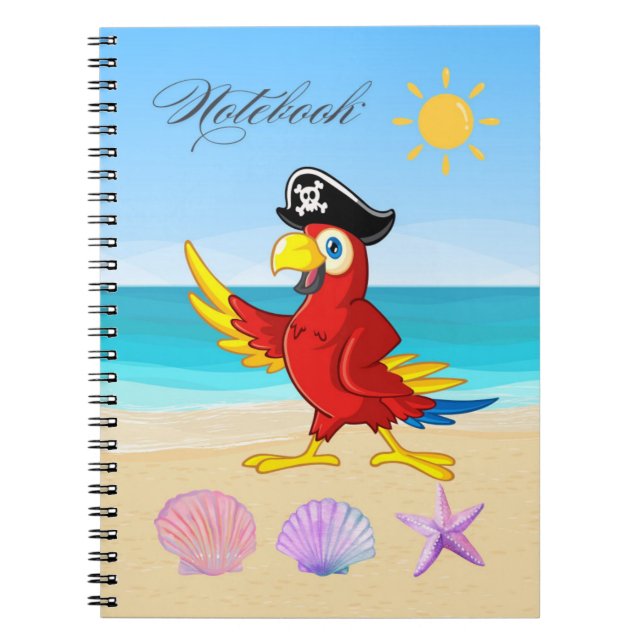 Carnet Perroquet sur la Plage (Devant)