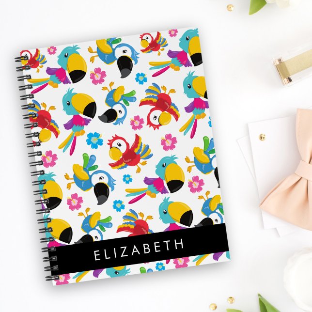 Carnet Perroquets colorés, perroquets tropicaux, Votre No (Créateur téléchargé)