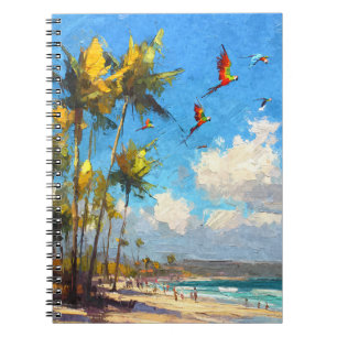 Carnet Perroquets en flammes Tropical Palm Beach Art