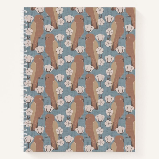 Carnet Perroquets et fleur de coton (Devant)