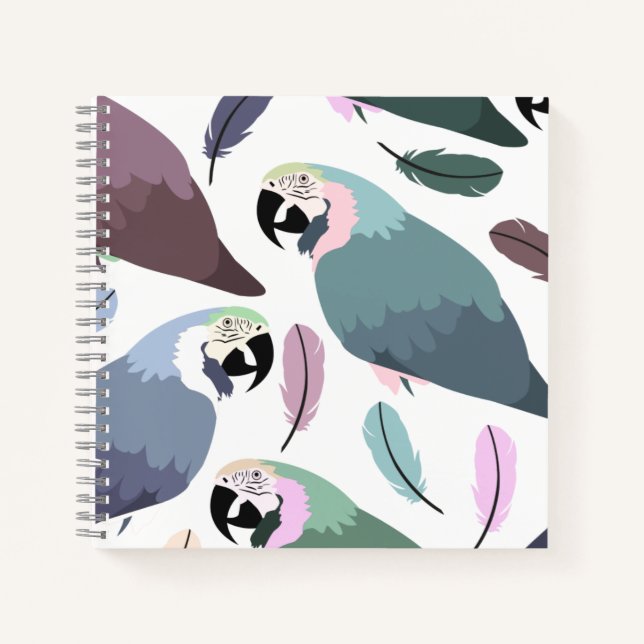 Carnet Perroquets modernes motif tropical  (Devant)