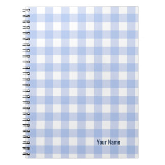 Carnet PERSONALISE Blue Gingham Pattern Notebook