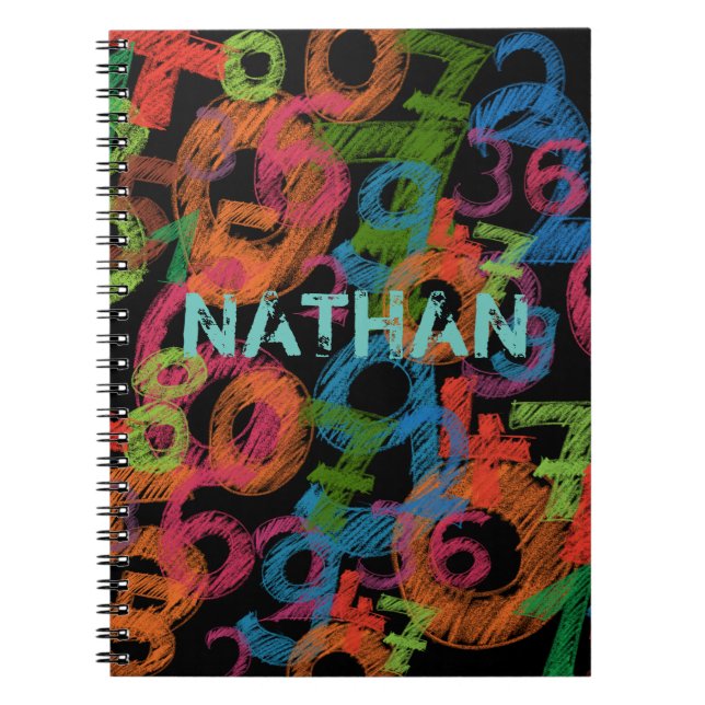 Carnet Personalised Colorful Numbers Graffiti (Devant)