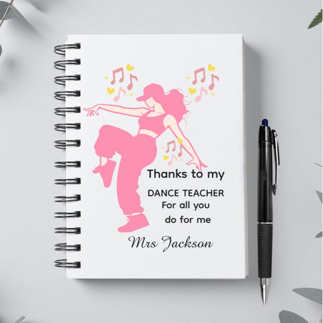 Carnet Personalised Dance Teacher, teacher's appreciation (Créateur téléchargé)