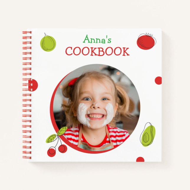 Carnet Personalised Kids Cookbook (Your Photo)  (Devant)