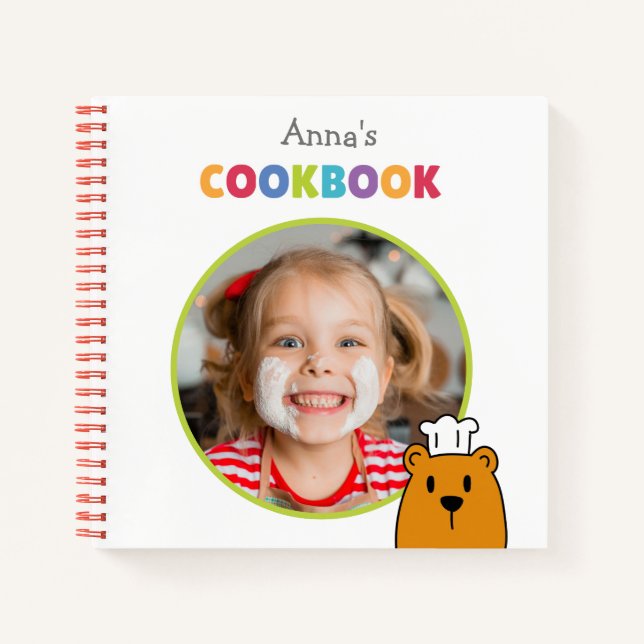 Carnet Personalised Kids Cookbook (Your Photo)  (Devant)