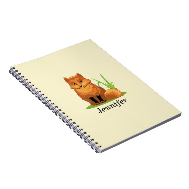 Carnet Personalize Cute Little Fox Back to School (Côté Droit)