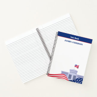 Carnet Personalized American Flag Patriotic USA 