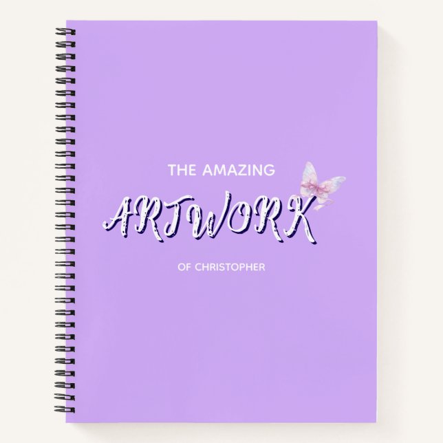 Carnet Personalized  Artist Sketchbook with bow Notebook (Devant)