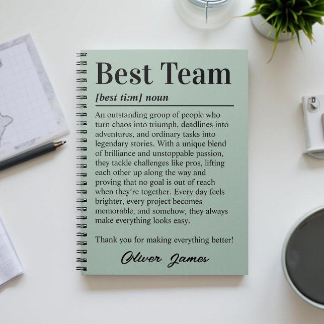 Carnet Personalized Best Team Definition Appreciation (Créateur téléchargé)