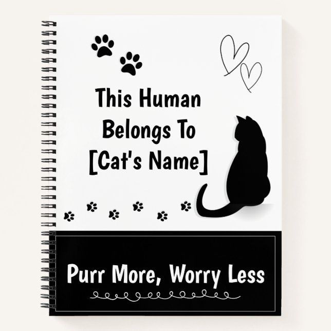 Carnet Personalized Black Cat Spiral Notebook (Devant)