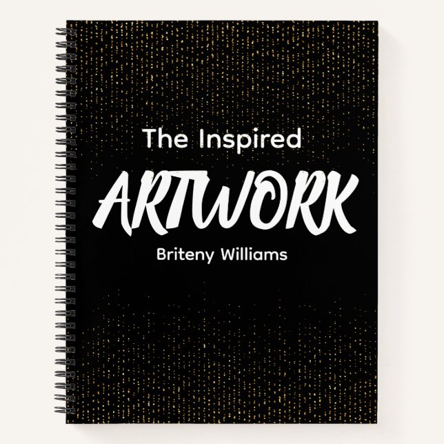 Carnet Personalized Black golden Artist Sketchbook (Devant)