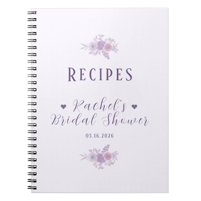 Carnet Personalized Bridal Shower Baked Goods Recipe Book (Devant)