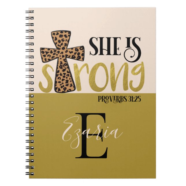 Carnet Personalized Christian She Is Strong Proverbs 31 (Devant)