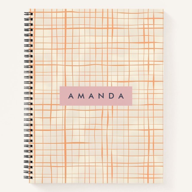 Carnet Personalized Contemporary Peach Line Art (Devant)