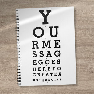 Carnet Personalized Custom Message Optician Chart Fun