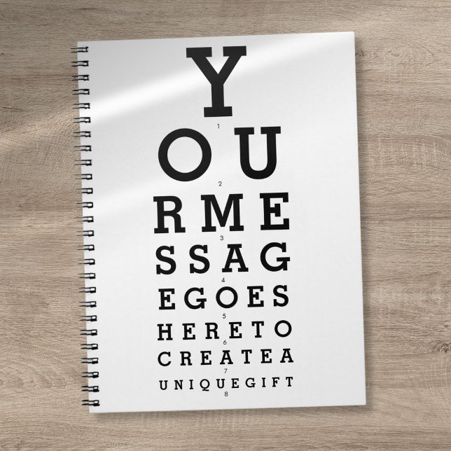 Carnet Personalized Custom Message Optician Chart Fun (Personalized Custom Message Optician Chart Fun Notebook)