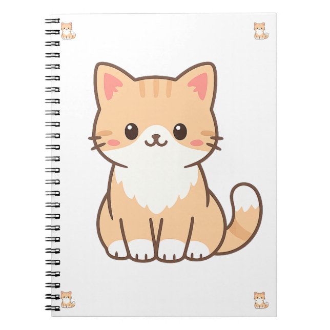 Carnet Personalized Cute Cat Gift – Custom Pet Name Minim (Devant)