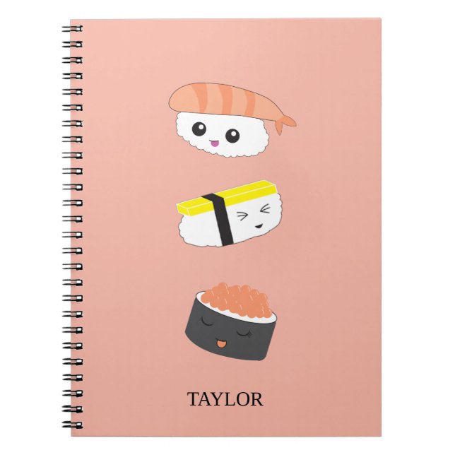Carnet Personalized Cute sushi illustration (Devant)