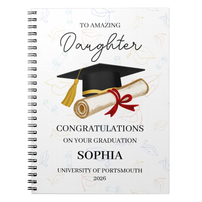 Carnet Personalized Daughter Graduation Keepsake  (Devant)