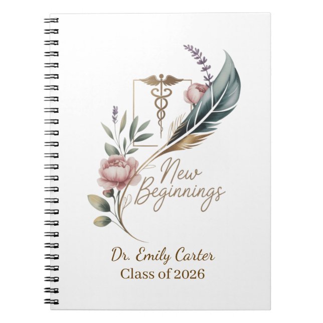Carnet Personalized Doctor Graduation New Beginnings (Devant)