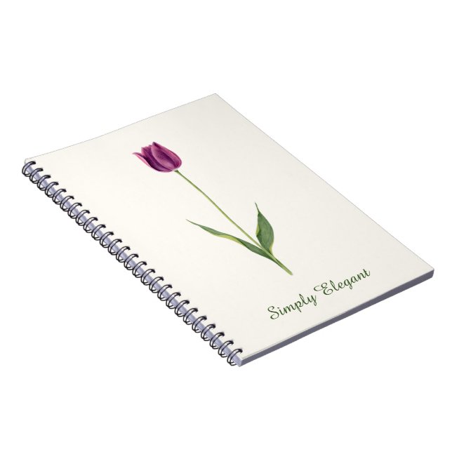Carnet Personalized Elegant Purple Tulip (Côté Droit)