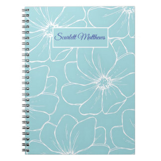 Carnet Personalized Floral Notebook with Name 
