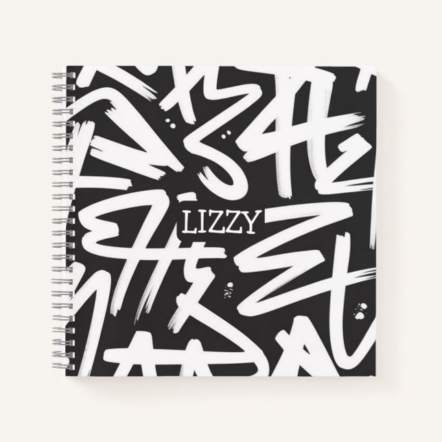 Carnet Personalized Graffiti Name Pattern — Custom Urban (Devant)
