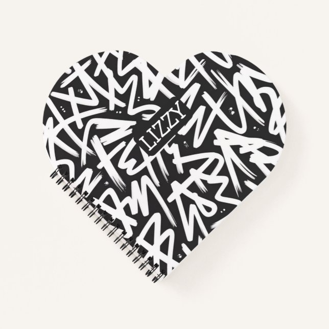 Carnet Personalized Graffiti Name Pattern — Custom Urban (Devant)