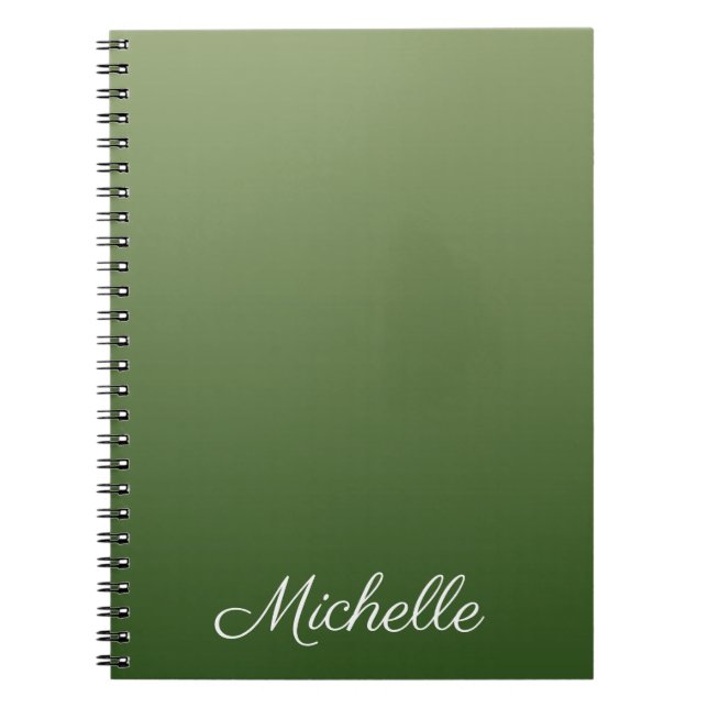 Carnet Personalized green ombre (Devant)