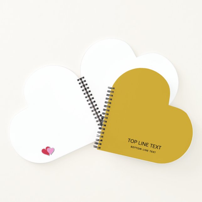 Carnet Personalized Heart Shaped Notebook with Custom Tex (Intérieur)