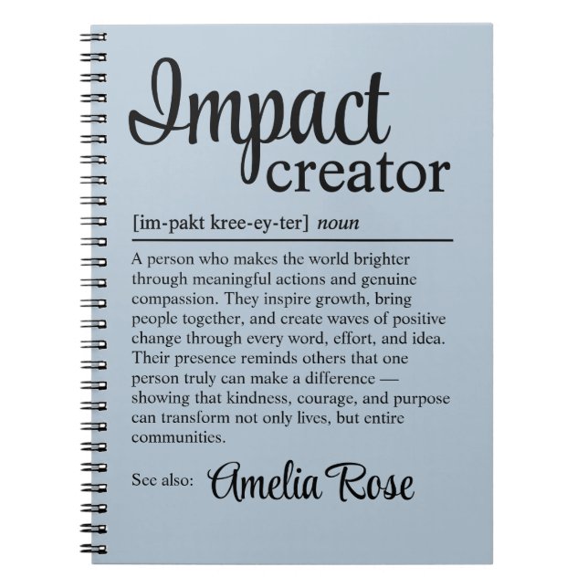 Carnet Personalized Impact Creator Definition Thank You (Devant)