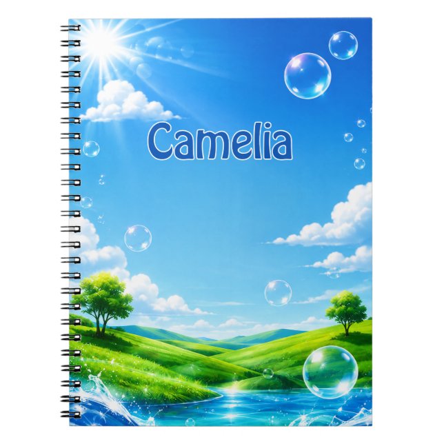Carnet Personalized Kids Frutiger Aero Name Notebook (Devant)