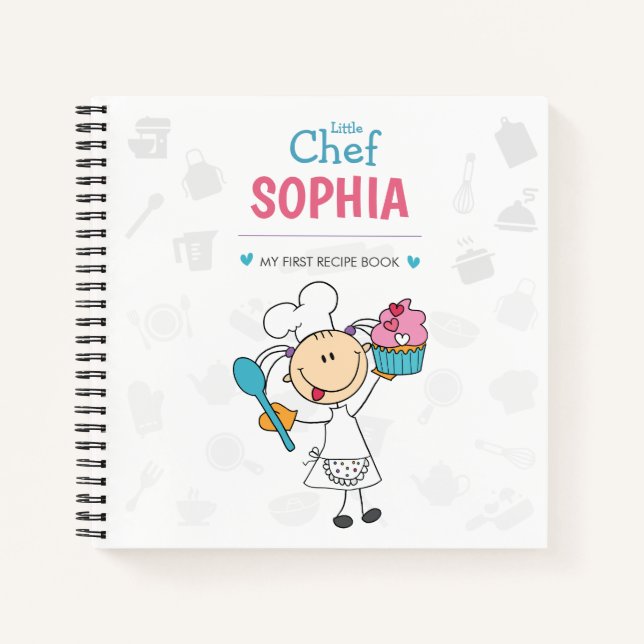 Carnet Personalized Kids Recipe Notebook – Little Chef (Devant)