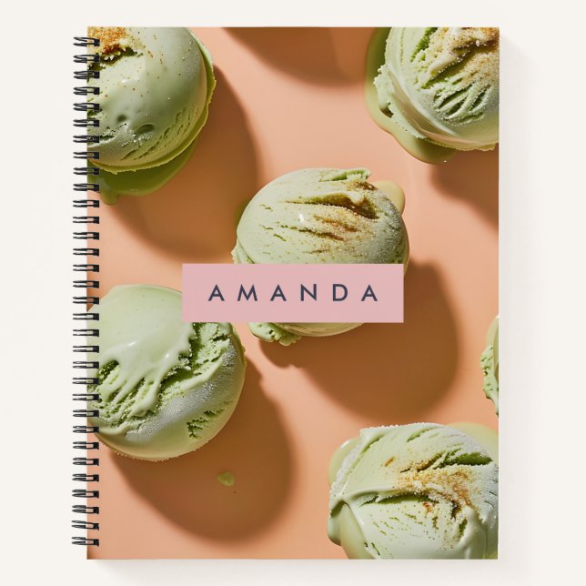 Carnet Personalized Matcha Ice Cream Scoop  (Devant)