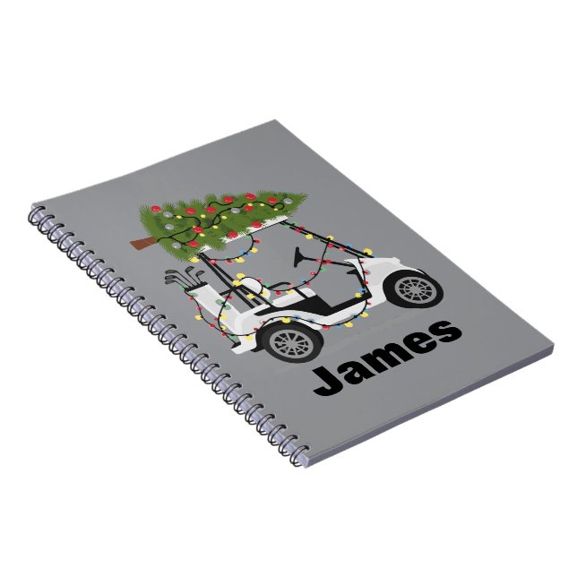 Carnet Personalized Name Golfer Christmas Golf Cart Xmas  (Côté Droit)