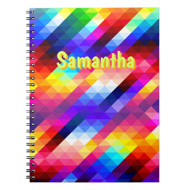 Carnet Personalized Neon Rainbow Notebook – Abstract  (Devant)