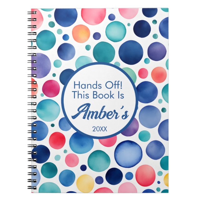 Carnet Personalized Notebook – Multicolor Circle Design – (Devant)