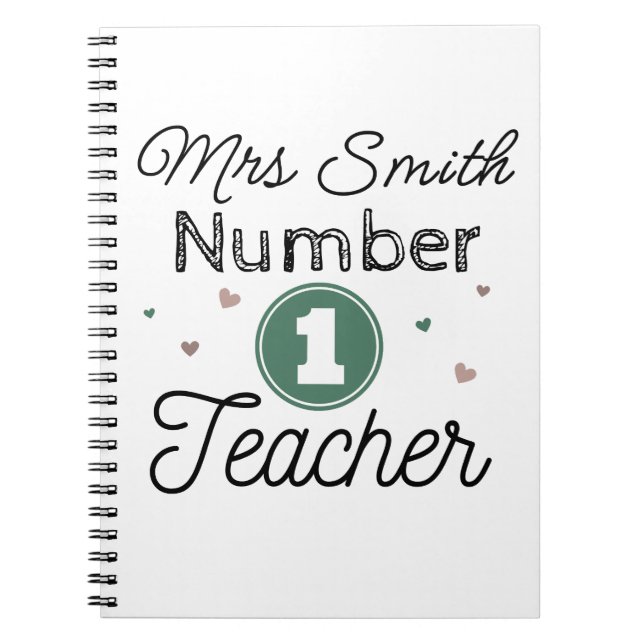 Carnet Personalized Number One Teacher Gift Notebook (Devant)